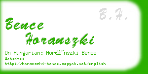 bence horanszki business card